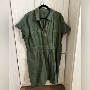 Jcrew green chino dress size 24